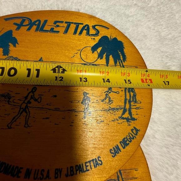 Vintage Palettas Beach Wood Paddles 16” JB Palettas San Diego Alfa-1 paddleball - Picture 9 of 12